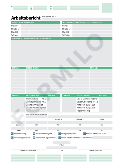 ARBEITSBERICHT BEISPIELVORLAGE 3