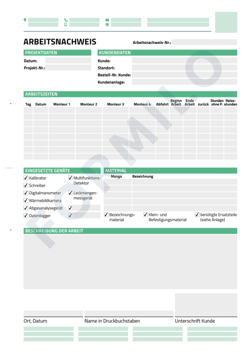 ARBEITSBERICHT BEISPIELVORLAGE 8